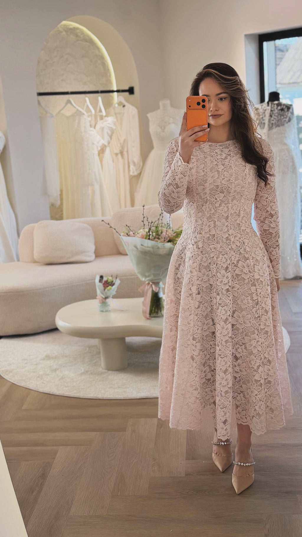 Floral Lace Midi Dress