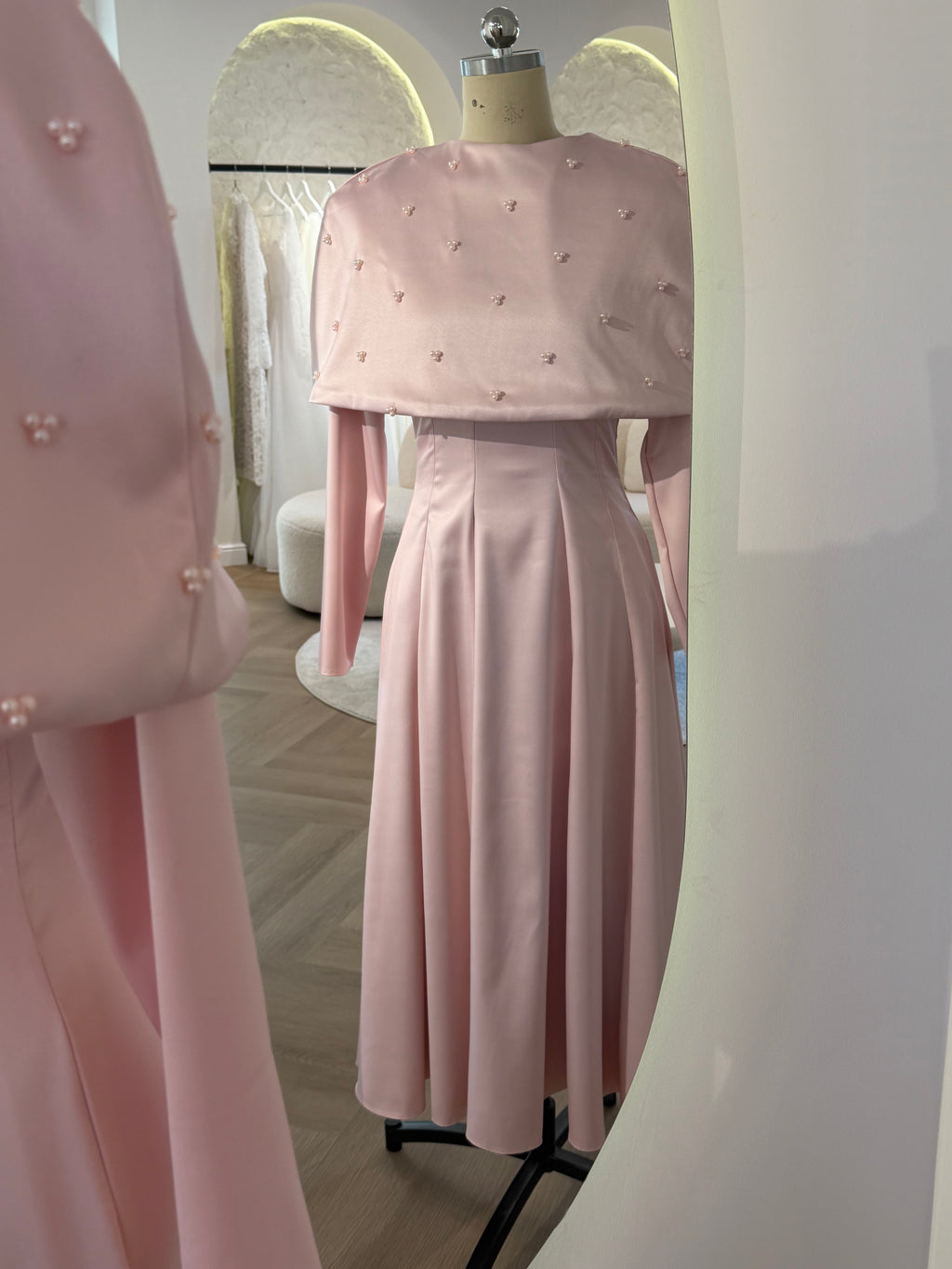 Embellished Cape Dress