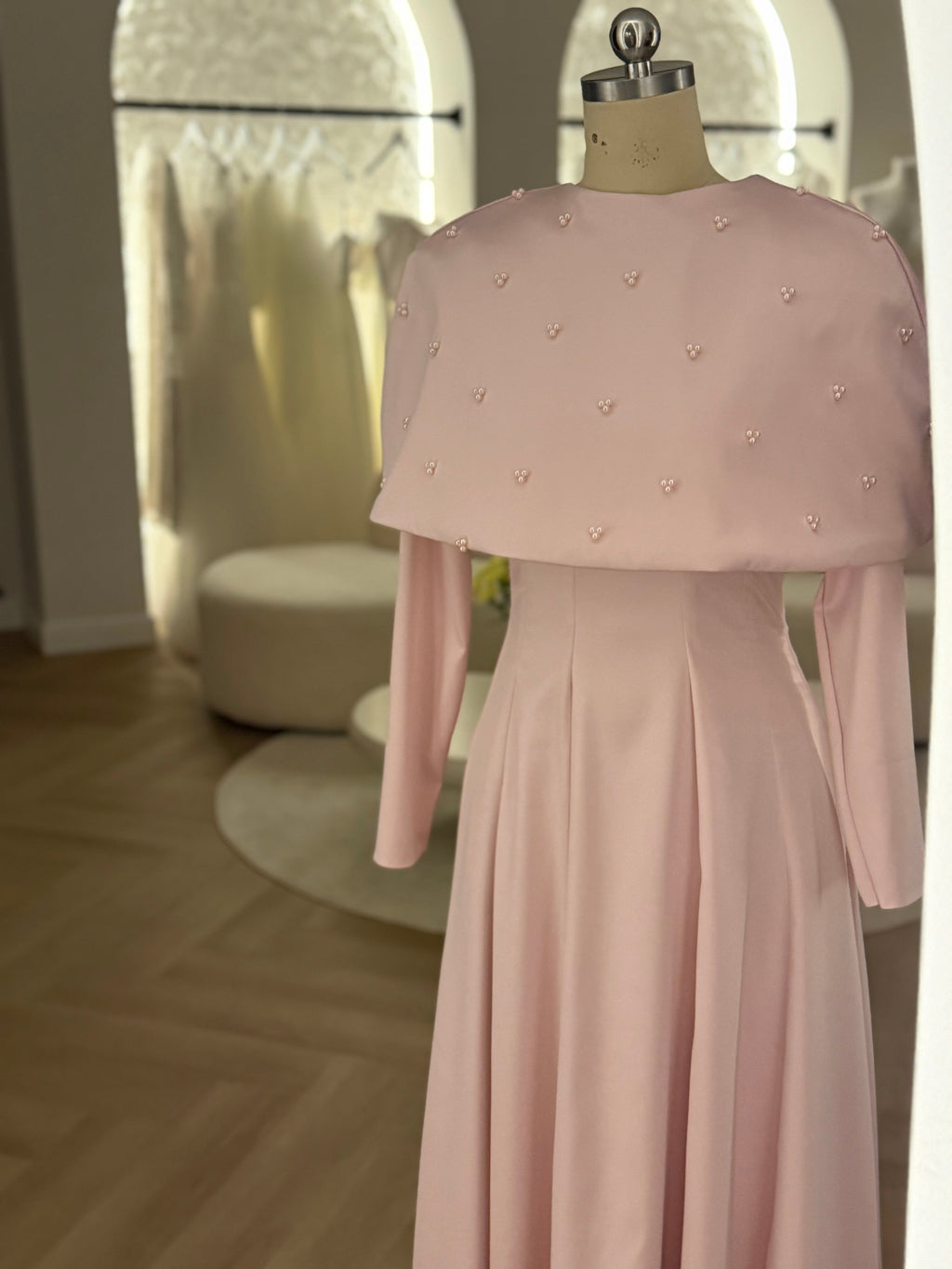 Embellished Cape Dress