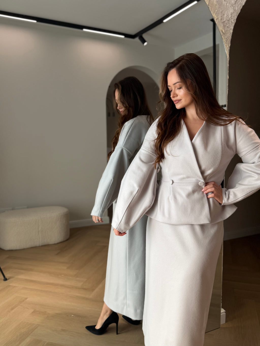 Fine Wool Blazer & Skirt Suit