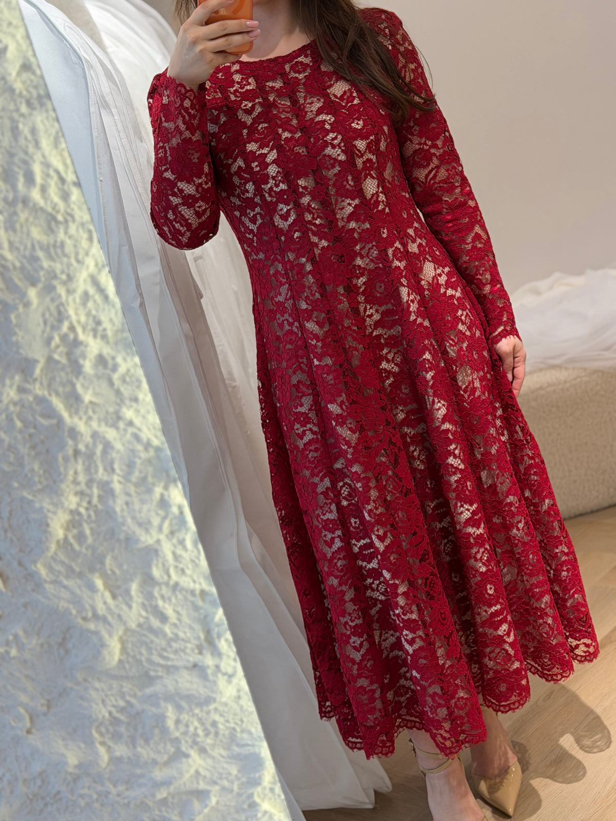 Floral Lace Midi Dress